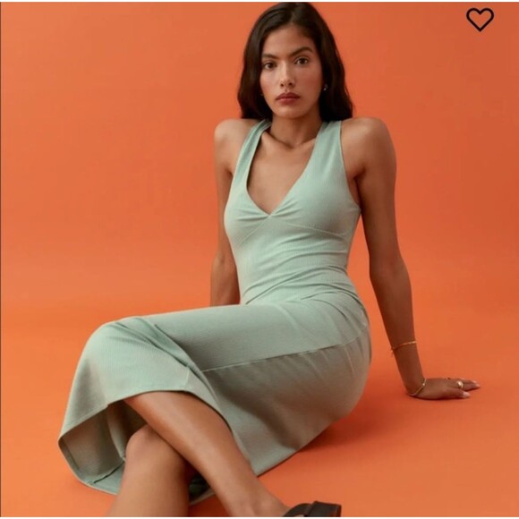 Reformation Ashlee Midi Dress XL Strappy Open Back Minimalist Modern Soft Glam - Picture 12 of 13